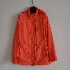 Vibrant Coral Utility Jacket for Women Size Small